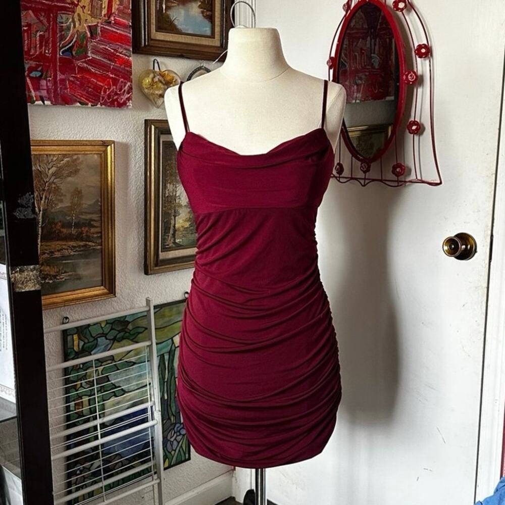 emerald sunday red short maroon formal dress